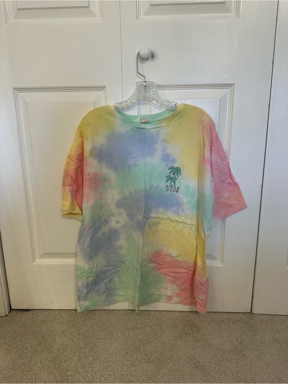 Billabong Pastel Tie-Dye Palm Tee - Yellow, Pink, Blue, Green
